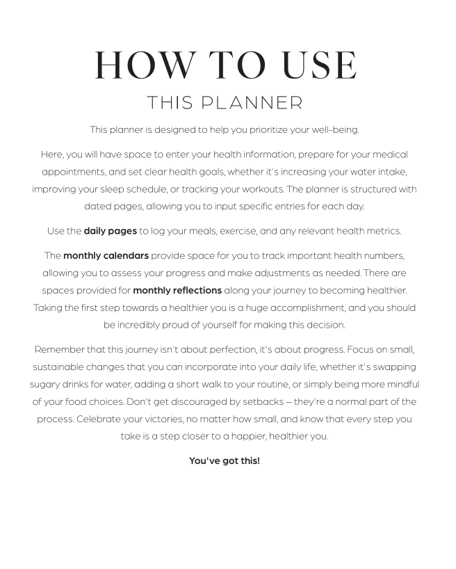 2026 Healthier Planner
