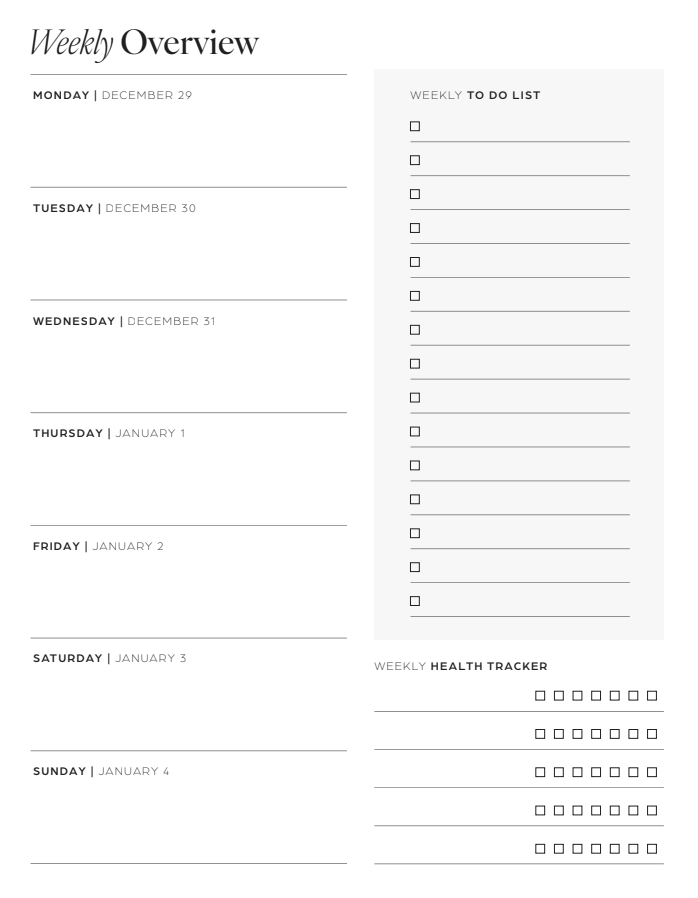 2026 Healthier Planner